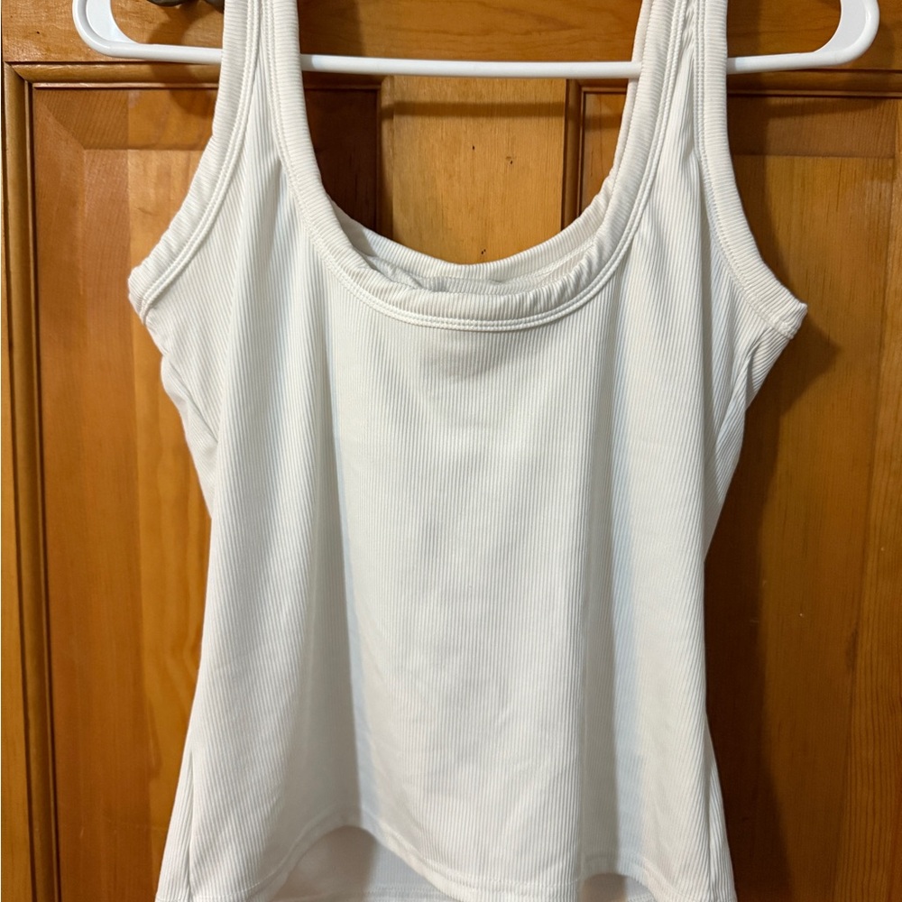 White Ribbed Tank Top - Picture 3 of 4